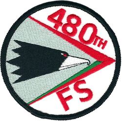 480th Fighter Squadron
Larger German made first version with white cloth backing like previous TFS version.
