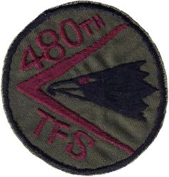 480th Tactical Fighter Squadron
Appears Korean made. Some color 480 TFS patches were made there as well.
Keywords: subdued
