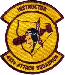 482d Attack Squadron Instructor
Organized as 70 Aero Squadron on 13 Aug 1917.  Redesignated as 482 Aero Squadron on 1 Feb 1918.  Demobilized on 18 Mar 1919.  Reconstituted and consolidated (1936) with 482 Bombardment Squadron, which was constituted and allotted to the Reserve on 31 Mar 1924.  Activated Mar 1925.  Disbanded on 31 May 1942.  Reconstituted, and consolidated (21 Apr 1944) with 482 Bombardment Squadron, Very Heavy, which was constituted on 28 Feb 1944.  Activated on 11 Mar 1944. Inactivated on 30 Jun 1946. Redesignated as 482 Attack Squadron on 13 Feb 2018.  Activated on 27 Feb 2018.  
