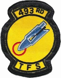 493d Tactical Fighter Squadron
Sewn to leather as worn, 1970s era. UK made.
