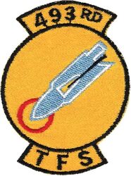 493d Tactical Fighter Squadron
Lighter yellow with light blue bomb, UK made.
