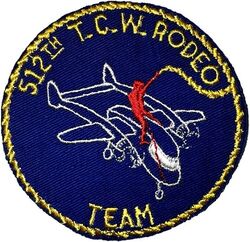 512th Troop Carrier Wing, Medium Rodeo Competition 1958
The 512th TCW placed second in the competition. C-119 aircraft, assigned 57-65.
