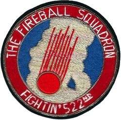 522d Tactical Fighter Squadron
Bullion blazer patch, Japan made.
