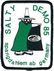 52d Tactical Fighter Wing Exercise SALTY DEMO 1985
SD was a base survivability and aircraft generation exercise under wartime conditions, and lasted for a month. Printed patch.
