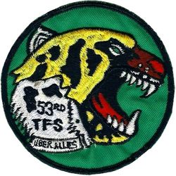53d Tactical Fighter Squadron Morale
Patch awarded to mission ready crew members, Korean made. 
