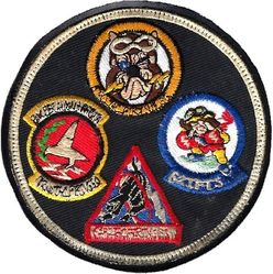 56th Tactical Training Wing Gaggle
Korean made, sewn to leather.
Keywords: Gaggle: 61st Tactical Fighter Training Squadron,62d Tactical Fighter Training Squadron,63d Tactical Fighter Training Squadron & 72d Tactical Fighter Training Squadron.