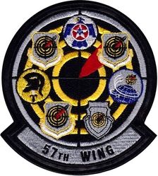 57th Wing Gaggle
Sewn to leather.
