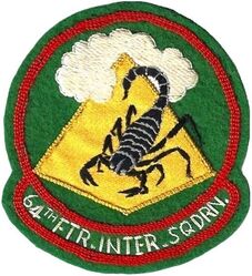 64th Fighter-Interceptor Squadron
Dark green felt, Japan made. Hat patch size.
