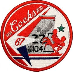 67th Fighter Squadron 60th Anniversary
F-15C 85-104 had a MIG-23 kill over Iraq in 1991, thus the green star.
