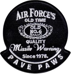 6th Space Warning Squadron PAVE Phased Array Warning System Morale
PAVE PAWS radars are capable of detecting ballistic missile attacks and conducting general space surveillance and satellite tracking. PAVE=Precision Acquisition of Vehicle Entry. 
