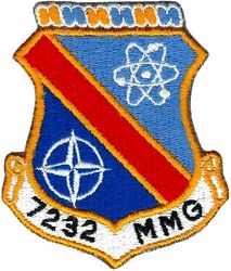 7232d Munitions Maintenance Group
Managed the nuclear weapons that would be loaded on NATO aircraft in case of war. Had detachments all over Europe as well. Also had USAF F-104 pilots assigned that would fly with various NATO units to ensure nuclear standardization and compliance was followed. Active 1964-1968. German made.
