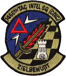 7456th Tactical Intelligence Squadron (Combat Operations Intelligence Center)
The German eszet is used in place of the double S.  ZIELBEWUßT=Purposeful.
