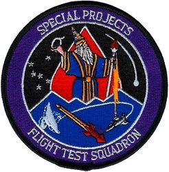 Air Force Flight Test Center Detachment 3 Flight Test Squadron
The Special Projects FLTS is an un-numbered unit, one of several squadrons within the Operations Group (another un-numbered unit). Both organizations are part of a test wing designated Detachment 3, Air Force Test Center. The AFFTC was changed to AFTC a few years ago during a major reorganization. Original patch, many repros exist.

