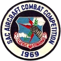 Strategic Air Command Aircraft Combat Competition 1969
Sixteenth Annual Bombing and Navigation Competition held at Fairchild AFB with one aircraft and aircrew from 22 B-52 bomb wings, two B-58 wings, and three RAF crews flying the Vulcan participating.
