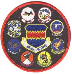 55th Wing Gaggle
Gaggle consists of (clockwise from top) 343d Reconnaissance Squadron, 1st Airborne Command and Control Squadron, 7th Airborne Command and Control Squadron, 38th Reconnaissance Squadron, 45th Reconnaissance Squadron, 82d Reconnaissance Squadron, 95th Reconnaissance Squadron and 97th Intelligence Squadron. 
