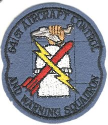 641st Aircraft Control and Warning Squadron
Emblem approved on 25 Jul 1957 (Source: AFHRA files) 
