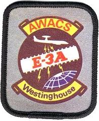 Westinghouse AWACS E-3A
Joint venture. Aircraft by Boeing, but radar/avionics systems by Westinghouse. Printed patch.
