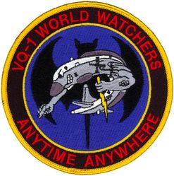 Fleet Air Reconnaissance Squadron 1 (VQ-1) Morale
Established as Special Electronic Search Project in Oct 1951. Redesignated Detachment Able, Airborne Early Warning Squadron ONE (VW-1) on 12 May 1953. Reorganized as Detachment Able, Airborne Early Warning Squadron THREE (VW-3) on 1 Jun 1954. Redesignated Electronic Countermeasures Squadron ONE (VQ-1) on 1 Jun 1955; Fleet Air Reconnaissance Squadron ONE (FAIRECONRON ONE) in Jan 1960-.

Lockheed EP-3E Aries II

