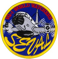 Fleet Air Reconnaissance Squadron 1 (VQ-1) Electronic Warfare Senior Evaluator (SEVAL)
Established as Special Electronic Search Project in Oct 1951. Redesignated Detachment Able, Airborne Early Warning Squadron ONE (VW-1) on 12 May 1953. Reorganized as Detachment Able, Airborne Early Warning Squadron THREE (VW-3) on 1 Jun 1954. Redesignated Electronic Countermeasures Squadron ONE (VQ-1) on 1 Jun 1955; Fleet Air Reconnaissance Squadron ONE (FAIRECONRON ONE) in Jan 1960-.

Lockheed EP-3E Aries II


