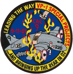 Patrol Squadron 1 (VP-1) Combat Air Crew 9
VP-1 "Screaming Eagles"
2002 
Established as VB-128 on 15 Feb 1943.
Redesignated VPB-128 on 1 Oct 1944; VP-128 on 15 May 1946; VP-ML-1 on 15 Nov 1946; VP-1 (5th VP-1) on 1
Sep 1948.
Lockheed P-3C UIIIR Orion
