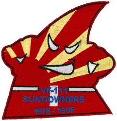 Fighter Squadron 111(VF-111) Deactivation
VF-111 "Sundowners"
1995
Established as VA-156 on 4 Jun 1956; VF-111 20 Jan 1959-30 Sep 1995. The day after the disestablishment of the first VF-111, VA-156 assumed VF-111's designation.
Grumman F-14A Tomcat

