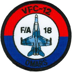 Fighter Squadron Composite 12 (VFC-12) F-18 Hornet
VFC-12 "Omars"
Established as Composite Squadron 12 (VC-12) on 6 Oct 1943-7 Jun 1945.
Reactivated as Carrier Air Early Warning Squadron Two (VAW-2) on 6 Jul 1948; Fleet Composite Squadron Twelve (VC-12) in late 1948-29 Sep 1953. VC-12 reactivated on 1 Sep 1973; Fighter Squadron Composite 12 (VFC-12) on 1 Jun 1988-.
Douglas A-4L Skyhawk 1970
Douglas TA-4F Skyhawk.
Douglas TA-4J Skyhawk. 1976
Douglas A-4F Skyhawk. 1983
Douglas A-4E Skyhawk. 1984
McDonnell Douglas F/A-18 Hornet 1994
