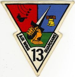 Carrier Air Wing 13 (CVW-13)
Established as Carrier Air Group EIGHTY ONE (CVG-81) on 1 Mar 1944. Redesignated Attack Carrier Air Group THIRTEEN (CVAG-13) on 15 Nov 1946; Carrier Air Group THIRTEEN (CVG-13) on 1 Sep 1948. Disestablished on 30 Nov 1949. Carrier Air Group THIRTEEN (CVG-13) reactivated on 21 Aug 1961. Disestablished on 1 Oct 1962. Redesignated as Carrier Air Wing THIRTEEN (CVW-13) and activated on 1 Mar 1984. Inactivated on 1 Jan 1991.
