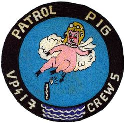 Patrol Squadron 17 Crew 5
VP-17 "White Lightnings"
1970s
Established as VP-916 on 1 Jul 1946; VP-ML-66
on 15 Nov 1946; VP-772 in Feb 1950; VP-17 (3rd VP-17) on 4 Feb 1953; VA-HM-10 on 1 July 1956; VP-17
on 1 Jul 1959-31 Mar 1995.
Lockheed P-3C Orion

