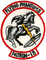 Patrol Squadron 18
VP-18 " Flying Phantoms"
1954-1968 (2nd insignia)
Established as VP-914 in May 1946; VP-ML-
64 on 15 Nov 1946; VP-861 in Feb 1950; VP-18 (3rd VP-18) on 4 Feb 1953-10 Oct 1968.
Lockheed P2V-7/SP-2H Neptune
