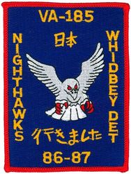 Attack Squadron 185 (VA-185)
Established as Attack Squadron ONE HUNDRED
EIGHTY FIVE (VA-185)  "Nighthawks" on 1 Dec 1986
Disestablished on 30 Aug 1991. 

Grumman A-6E/KA-6D Intruder
