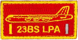 23d Bomb Squadron B-52 Lieutenant’s Protection Association Pencil Pocket Tab
Organized as 18 Aero Squadron on 16 Jun 1917.  Redesignated as 23 Aero Squadron (Repair) on 22 Jun 1917.  Demobilized on 22 Mar 1919.  Reconstituted, and consolidated (1924) with 23 Squadron, which was authorized on 30 Aug 1921, organized on 1 Oct 1921, redesignated as 23 Bombardment Squadron on 25 Jan 1923.  Redesignated as: 23 Bombardment Squadron (Medium) on 6 Dec 1939; 23 Bombardment Squadron (Heavy) on 20 Nov 1940; 23 Bombardment Squadron, Heavy, on 6 Mar 1944; 23 Bombardment Squadron, Very Heavy, on 30 Apr 1946.  Inactivated on 10 Mar 1947.  Redesignated as 23 Reconnaissance Squadron, Very Long Range, Photographic, on 16 Sep 1947. Activated on 20 Oct 1947.  Redesignated as: 23 Strategic Reconnaissance Squadron, Photographic, on 16 Jun 1949; 23 Strategic Reconnaissance Squadron, Heavy, on 14 Nov 1950; 23 Bombardment Squadron, Heavy, on 1 Oct 1955; 23 Bomb Squadron on 1 Sep 1991.
