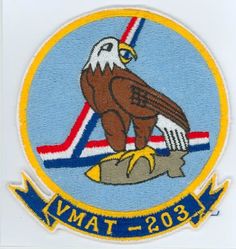 Marine Attack Training Squadron 203 (VMAT-203)
VMAT-203 "Hawks"
1970's 2d Design
A-4M; TA-4J Skyhawk
