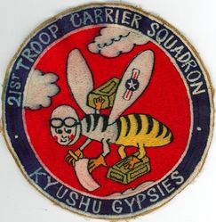 21st Troop Carrier Squadron, Heavy
Constituted as 21 Transport Squadron on 7 Mar 1942. Activated on 3 Apr 1942. Redesignated as 21 Troop Carrier Squadron on 5 Jul 1942. Inactivated on 31 Jan 1946. Activated on 15 Oct 1946. Redesignated as: 21 Troop Carrier Squadron, Heavy, on 21 May 1948; 21 Troop Carrier Squadron, Medium, on 2 Feb 1951; 21 Troop Carrier Squadron, Heavy, on 1 Dec 1952; 21 Troop Carrier Squadron, Medium, on 18 Sep 1956; 21 Troop Carrier Squadron on 8 Dec 1966; 21 Tactical Airlift Squadron on 1 Aug 1967; 21 Airlift Squadron on 1 Apr 1992-.
