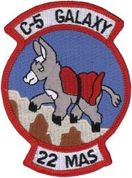 22d Military Airlift Squadron 
Constituted as 22 Transport Squadron activated on 3 Apr 1942, prior to constitution on 4 Apr 1942. Redesignated as 22 Troop Carrier Squadron on 5 Jul 1942. Inactivated on 31 Jan 1946. Activated on 15 Oct 1946. Redesignated as: 22 Troop Carrier Squadron, Heavy, on 21 May 1948; 22 Military Airlift Squadron on 8 Jan 1966. Inactivated on 8 Jun 1969. Activated on 8 Feb 1972. Redesignated as 22 Airlift Squadron on 1 Nov 1991-. 
