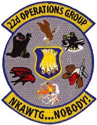 22d Operations Group Gaggle
Gaggle: 22d Operations Group, 22d Operations Support Squadron, 344th Air Refueling Squadron, 349th Air Refueling Squadron, ??, 350th Air Refueling Squadron, 384th Air Refueling Squadron.
