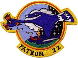 Patrol Squadron 22 (VP-22) (3rd) 
Established as Bombing Squadron ONE HUNDRED TWO (VB-102) on 15 Feb 1943. Redesignated Patrol Bombing Squadron ONE HUNDRED TWO (VPB-102) on 1 Oct 1944; Redesignated Patrol Squadron ONE HUNDRED TWO (VP-102) on 15 May 1946; Heavy Patrol Squadron (Landplane) TWO (VP-HL-2) on 15 Nov 1946; Patrol Squadron TWENTY TWO (VP-22) (3rd) "Blue Geese" on 1 Sep 1948. Disestablished on 31 Mar 1994.

Consolidated PB4Y-2 Privateer   
Lockheed P2V-4/5/5F Neptune

Insignia (2nd) approved on 9 Oct 1951.
Japanese made.

