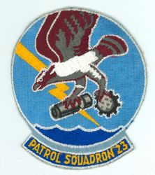 Patrol Squadron 23 (VP-23) (3rd)
Established as Weather Reconnaissance Squadron THREE (VPW-3) on 17 May 1946. Redesignated Meteorology Squadron THREE (VPM-3) on 15 Nov 1946; Heavy Patrol Squadron (Landplane) THREE (VP-HL-3) on 8 Dec 1947, the second squadron to be assigned the VP-HL-3 designation. Redesignated Patrol Squadron TWENTY THREE (VP-23) (3rd) “Seahawks” on 1 Sep 1948. Disestablished on 28 Feb 1995.

Lockheed P-2V-5/7/7S (SP-2H) Neptune
Lockheed P-3B Orion

Insignia (2nd) approved on 5 Mar 1953.
USA made.

