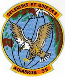 Air Anti-Submarine Squadron 25 (VS-25)
Established as Composite Squadron TWENTY FIVE (VC-25) on 1 Apr 1949. Redesignated Air Anti-Submarine Squadron TWENTY FIVE (VS-25) on 20 Apr 1950. Disestablished on 1 Jun 1956. Reestablished on 1 Sep 1960. Disestablished on 27 Sep 1968.

Grumman S2F-1F Tracker, 1960-1963
Grumman S-2E Tracker, 1963-1968

Insignia (2nd) used from 1960-1968.

