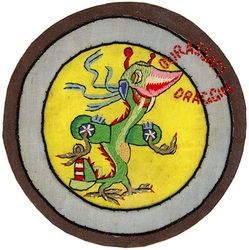25th Fighter Squadron & 25th Fighter Squadron, Single Engine
Constituted as 25 Pursuit Squadron (Interceptor) on 20 Nov 1940. Activated on 15 Jan 1941. Redesignated: 25 Pursuit Squadron (Fighter) on 12 Mar 1941; 25 Fighter Squadron (Twin Engine) on 15 May 1942; 25 Fighter Squadron on 1 Jun 1942; 25 Fighter Squadron, Single Engine, on 28 Feb 1944. Inactivated on 12 Dec 1945.

Insignia Chinese made silk embroidery mounted on leather.

Stations. Hamilton Field, CA, 15 Jan 1941; March Field, CA, 11 Jun 1941-10 Jan 1942; Karachi, India, 12 Mar 1942; Dinjan, India, 22 Nov 1942 (detachment operated from Sadiya, India, 6 Nov 1942-2 Apr 1943; Jorhat, India, 2 Apr-14 Sep 1943); Yunnani, China, 14 Sep 1943 (detachment operated from Paoshan, China, 30 Nov 1944-Jan 1945; Liangshan, China, 10 Jan-Feb 1945; Poseh, China, 4 Feb-28 May 1945); Loping, China, Sep-Nov 1945; Fort Lewis, WA, 11-12 Dec 1945.

