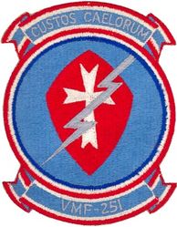Marine Fighter Squadron 251 (VMF-251)
VMF-251 "Thunderbolts"
1957-1964
FJ-4 Fury
F-8U Crusader
Translation- CUSTOS CAELORUM=Guardians of the Sky
