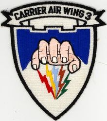 Carrier Air Wing 3 (CVW-3)
Established as Saratoga Air Group on 1 Jul 1938. Redesignated Carrier Air Group THREE (CVG-3) on 25 Sep 1943; Attack Carrier Air Group THREE (CVAG-3) on 15 Nov 1946; Carrier Air Group THREE (CVG-3) on 1 Sep 1948; Carrier Air Wing THREE (CVW-3) on 20 Dec 1963-.
