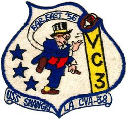 Composite Squadron 3 (VC-3) Detachment J 1956
VC-3 "Blue Nemesis"
1956
Established as VC-3 on 20 May 1949, VF(AW)-3 on 1 July 1956-2 May 1958.
McDonnell F2H-3 Banshee
USS Shangri La (CVA-38)
Air Task Group 1

