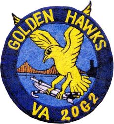 Attack Squadron 20G2 (VA-20G2)
VA-20G2  "Golden Hawks"
1968-1970
Established as VF-876 in late 1940s; VA-876 in 1961; VA-20G2 in 1968; VA-303 on 1 Jul 1970; VFA-303 on 1 Jan 1994-31 Dec 1994.


