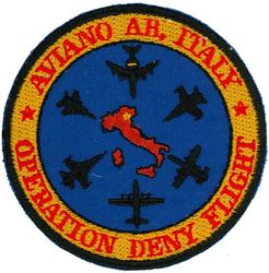 Operation DENY FLIGHT
Generic patch sold at Aviano. Italian made. 
