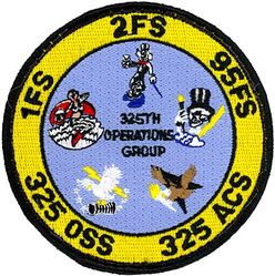 325th Operations Group Gaggle
Gaggle: 1st Fight Squadron, 2d Fighter Squadron, 95th Fighter Squadron, 325th Air Control Squadron & 325th Operations Support Squadron.
