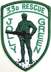 33d Rescue Squadron Jolly Green Morale
Constituted as 33 Air Rescue Squadron on 17 Oct 1952. Activated on 14 Nov 1952. Discontinued on 18 Mar 1960. Organized on 18 Jun 1961. Redesignated as: 33 Air Recovery Squadron on 1 Jul 1965; 33 Aerospace Rescue and Recovery Squadron on 8 Jan 1966. Inactivated on 1 Oct 1970. Activated on 1 Jul 1971. Redesignated as: 33 Air Rescue Squadron on 1 Jun 1989; 33 Rescue Squadron on 1 Feb 1993.
