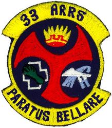 33d Aerospace Rescue and Recovery Squadron
Constituted as 33 Air Rescue Squadron on 17 Oct 1952. Activated on 14 Nov 1952. Discontinued on 18 Mar 1960. Organized on 18 Jun 1961. Redesignated as: 33 Air Recovery Squadron on 1 Jul 1965; 33 Aerospace Rescue and Recovery Squadron on 8 Jan 1966. Inactivated on 1 Oct 1970. Activated on 1 Jul 1971. Redesignated as: 33 Air Rescue Squadron on 1 Jun 1989; 33 Rescue Squadron on 1 Feb 1993-.
