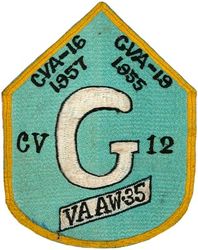 Attack Squadron (All Weather) 35 (VA(AW)-35) Western Pacific Cruise 1957-1958
VA(AW)-35 Det G
19 Apr 1957-17 Oct 1957 USS Lexington (CVA-16) 
Douglas AD-5N Skyraider
