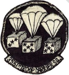 355th Troop Carrier Squadron, Medium
Constituted 355 Bombardment Squadron (Heavy) on 28 Jan 1942. Activated on 1 Jun 1942. Inactivated on 10 Apr 1944. Redesignated 355 Bombardment Squadron, Very Heavy on 27 Jun 1944. Activated on 7 Jul 1944. Inactivated on 15 Apr 1946. Redesignated 355th Troop Carrier Squadron (Medium) on 16 May 1949. Activated in the reserve on 27 Jun 1949. Redesignated 355th Troop Carrier Squadron (Heavy) on 28 Jan 1950. Ordered to active service on 1 Jun 1951. Inactivated on 8 Jun 1951. Redesignated 355th Troop Carrier Squadron (Medium) on 26 May 1952. Activated in the reserve on 14 Jun 1952. Ordered to active service on 28 Oct 1962. Relieved from active duty on 28 Nov 1962. Redesignated 355 Tactical Airlift Squadron on 1 Jul 1967. Inactivated on 1 Sep 1975. Reactivated on 1 April 1981. Inactivated on 1 July 1982.

