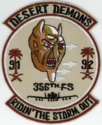 355th Fighter Squadron Operation DESERT STORM 1991-1992
Keywords: desert